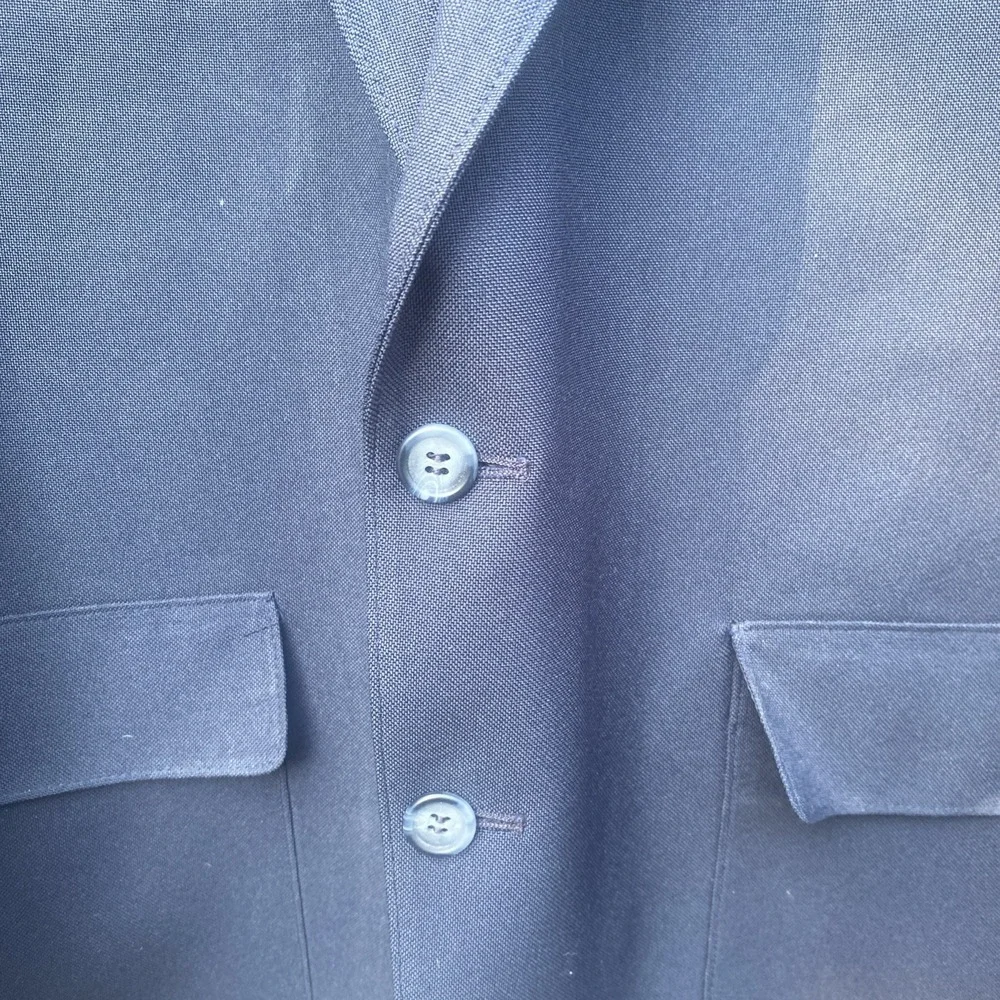 VTG Levi's‎ Action Suit Blazer Men's 44R Navy Blue Polyester Jacket Sport Coat